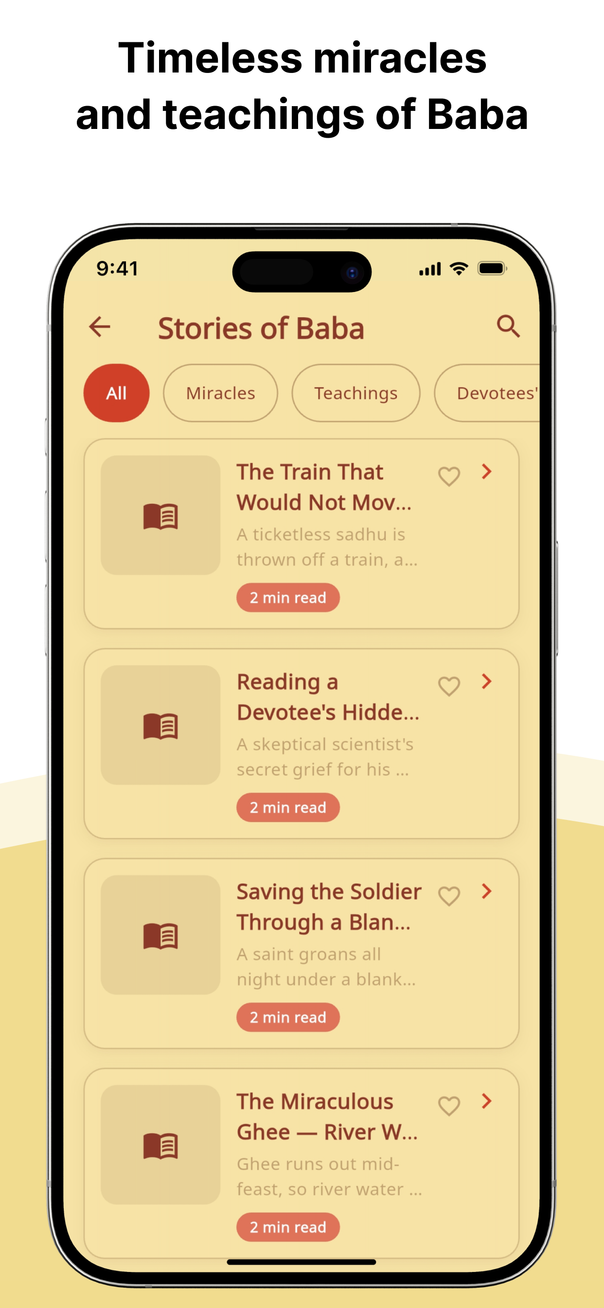 Stories of Baba screen with miracles, teachings and devotees accounts