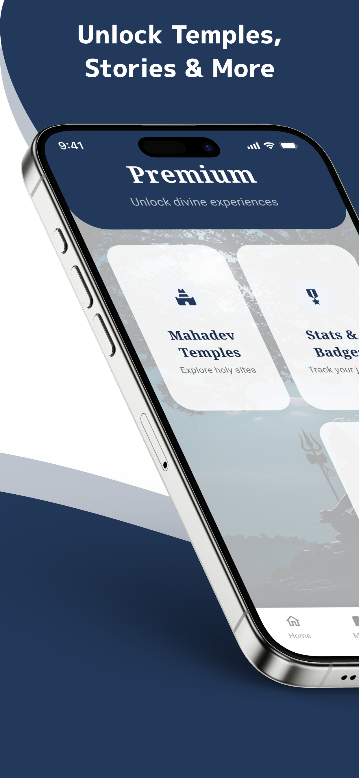Mahadev virtual darshan and premium temples screen